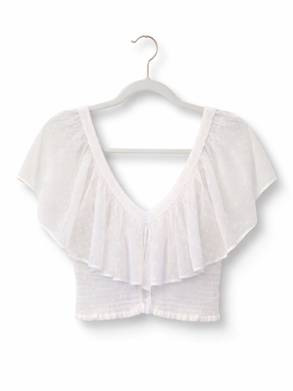 Forever 21 shear ruffle crop top
